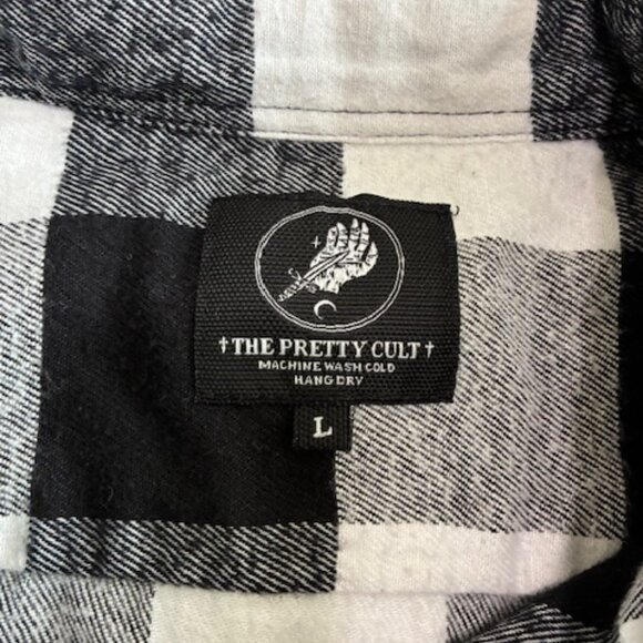 The Pretty Cult American Traditional Death Tarot Flannel Shirt Large BeetleJuice - Picture 4 of 6